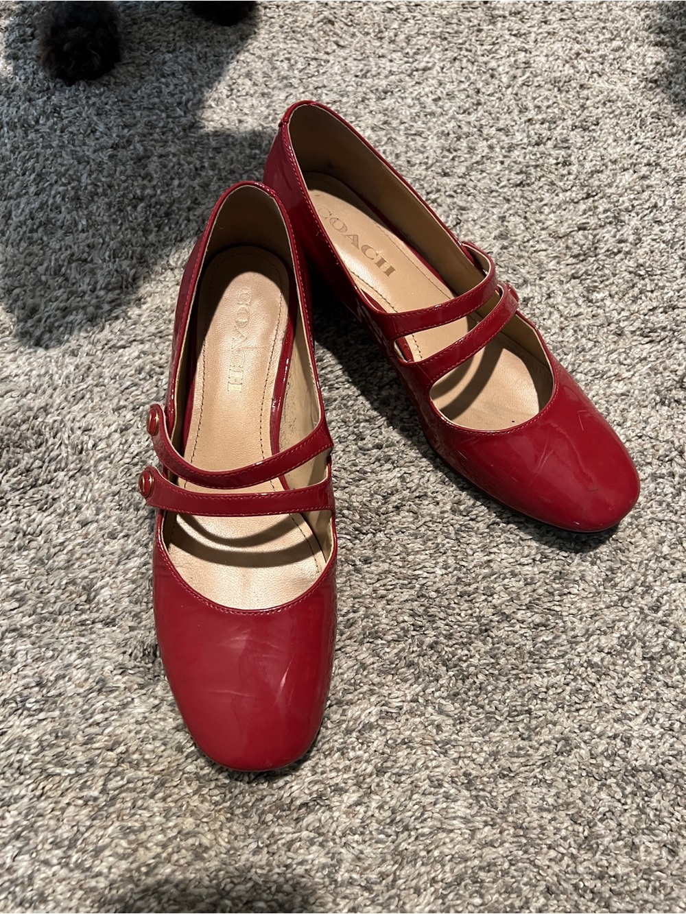 Coach Red Patent Double-Strap Mary Jane’s
